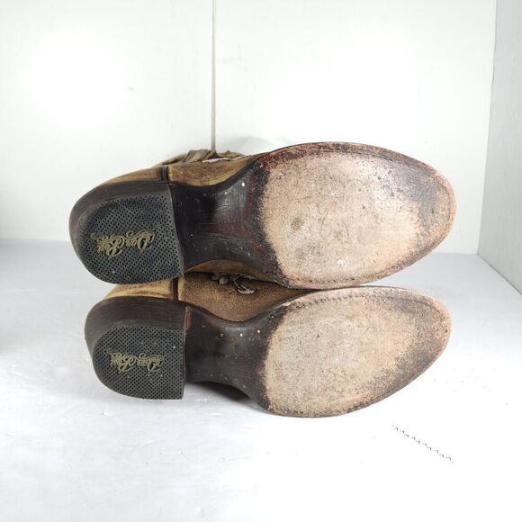 Dan Post Women’s US 6M Tan Leather Distressed Floral Embroidered Western Boots - Picture 12 of 13